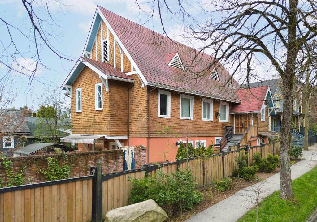 A heritage home called fountain chapel is seen in Vancouver.