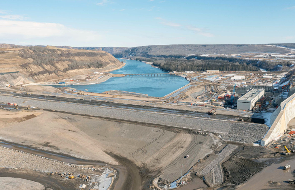 Construction at the Site C Dam site near Fort St. John