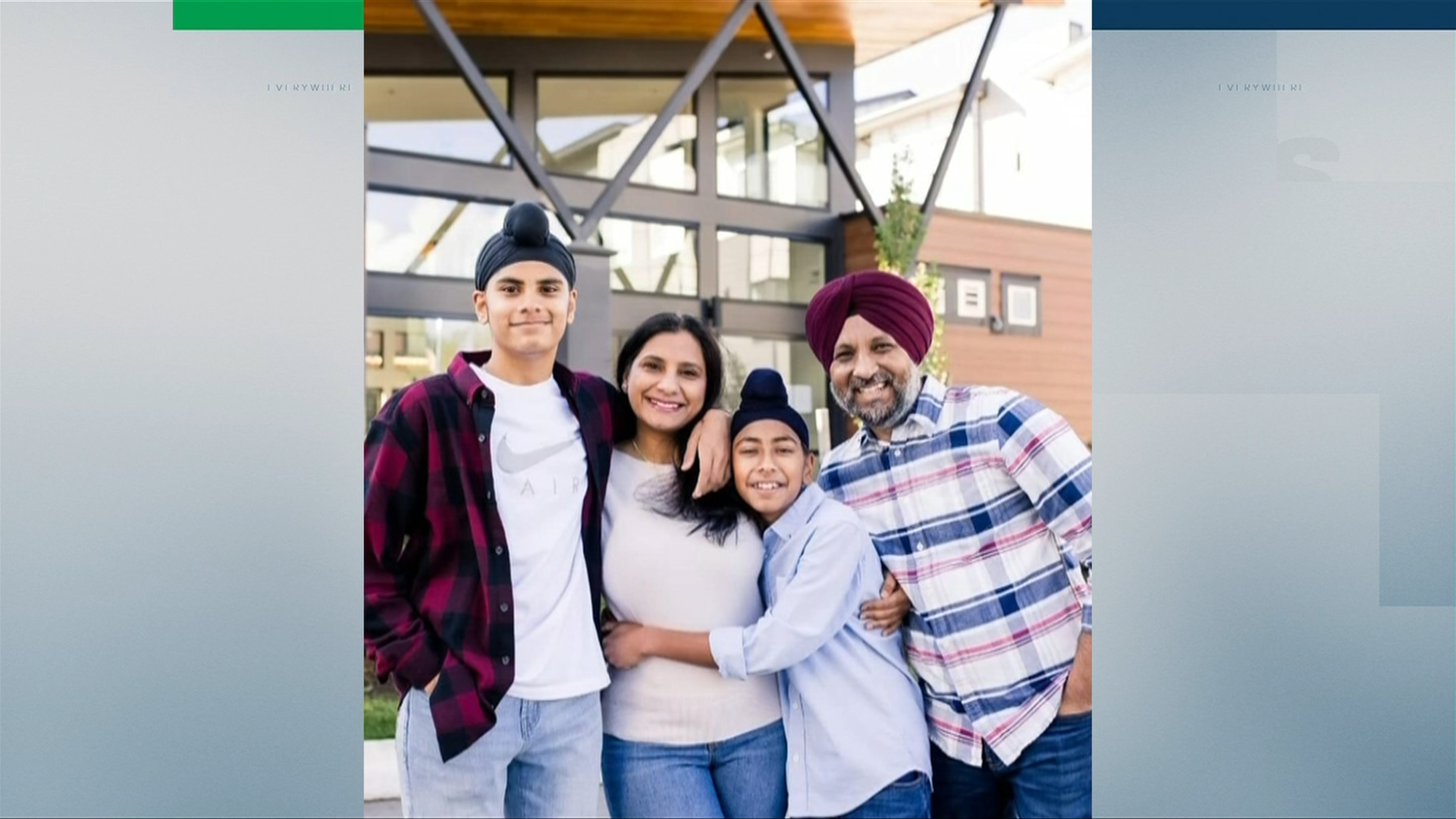 Jasmeet Singh (right) and his family.