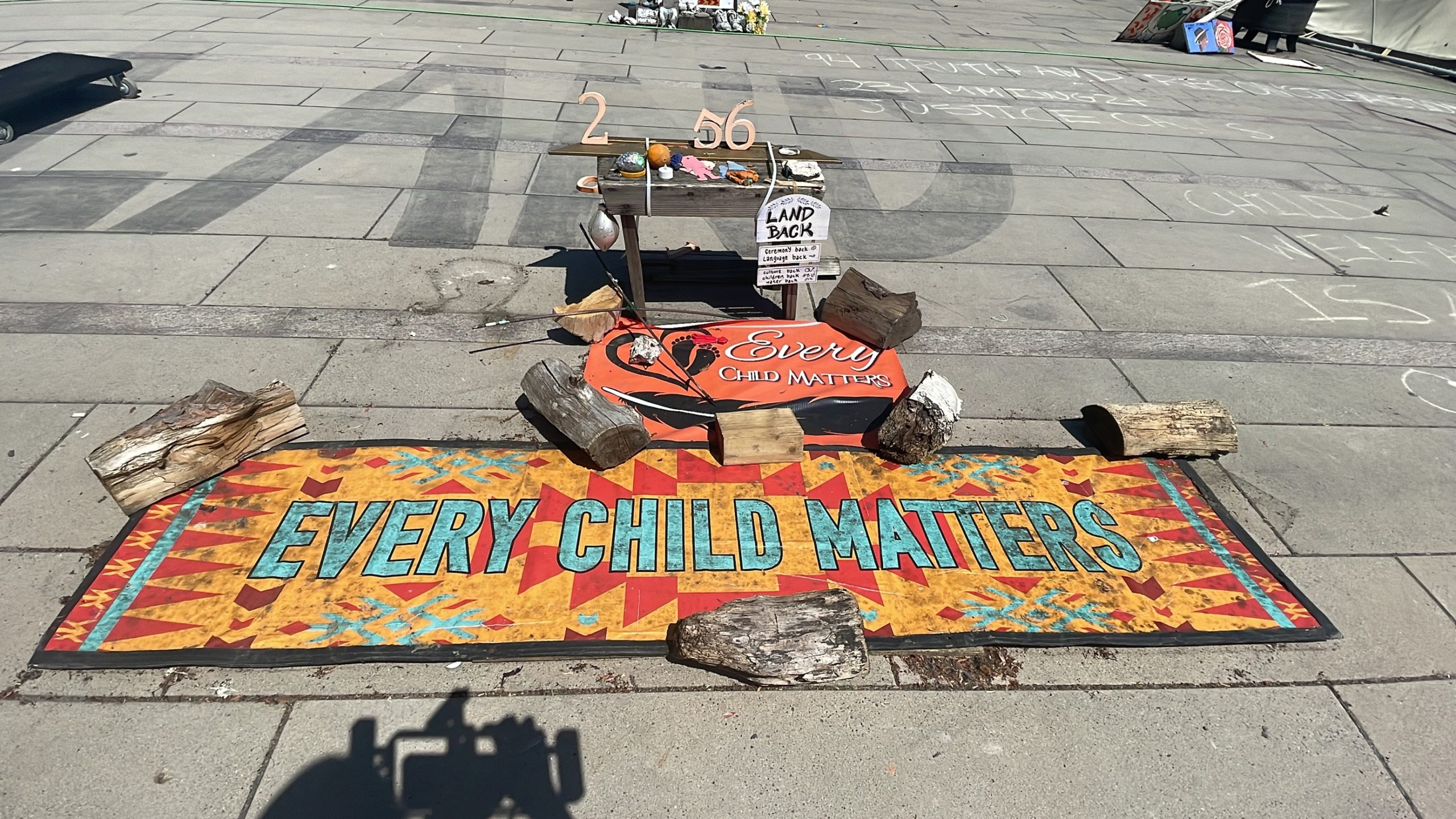 The residential school vigil at the Vancouver Art Gallery on May 19, 2023.