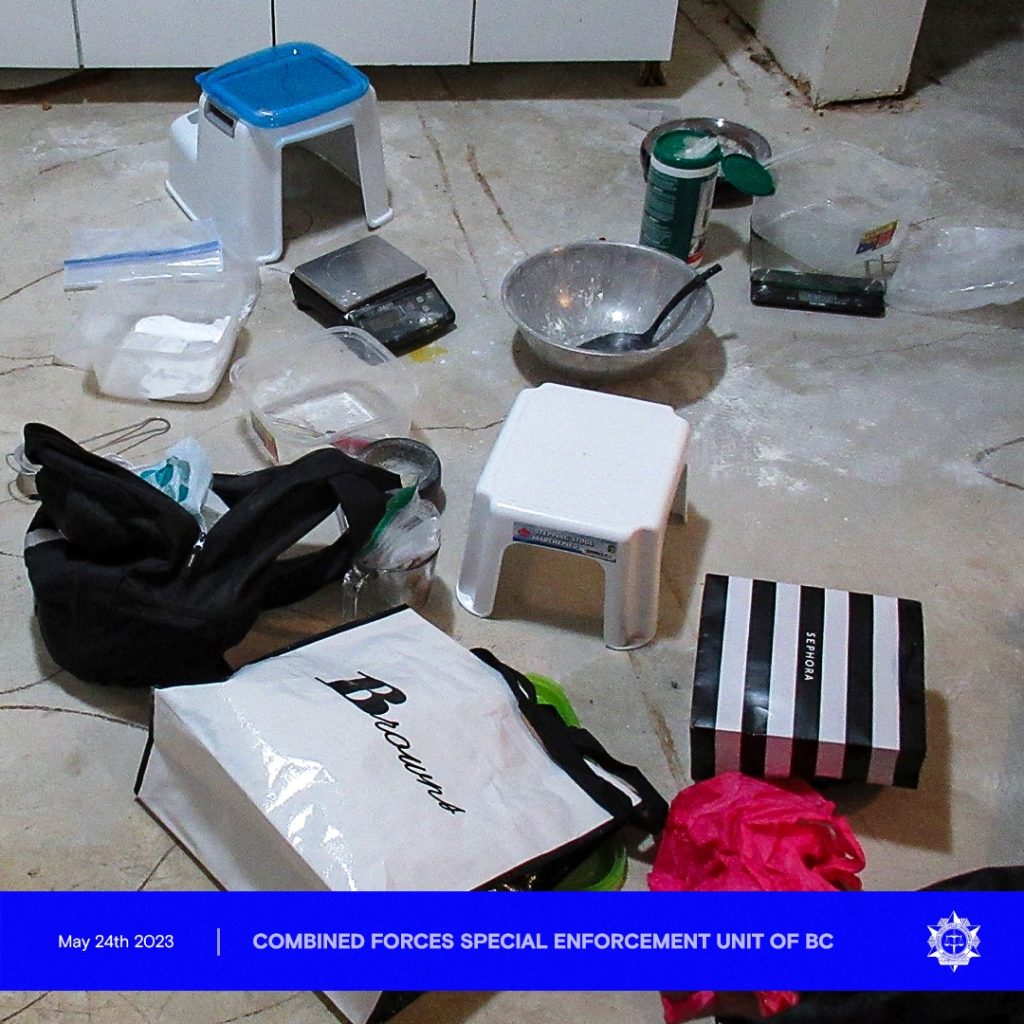 A "mixing station" that was seized by police as part of a 2020 drug bust.
