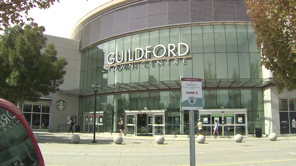 An exterior shot of the Guildford Town Centre Mall in Surrey