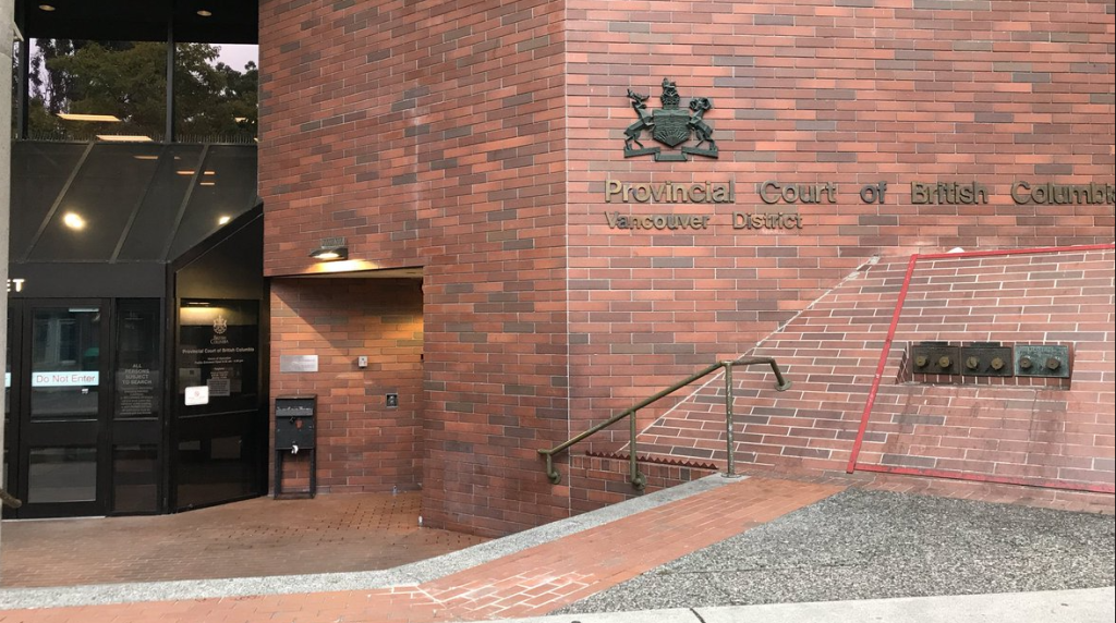 The exterior of the B.C. provincial court on Main Street in Vancouver