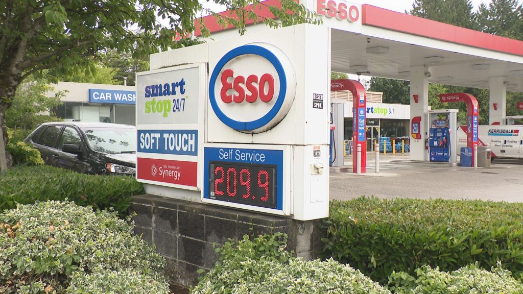 Gas price sign is seen displaying a price of 209.9