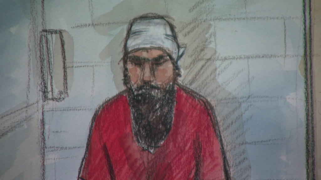 A courtroom sketch of Navinder Gill during his court appearance. The man pleaded guilty on June 22, 2023 of second-degree murder in his wife's death in Surrey last year.