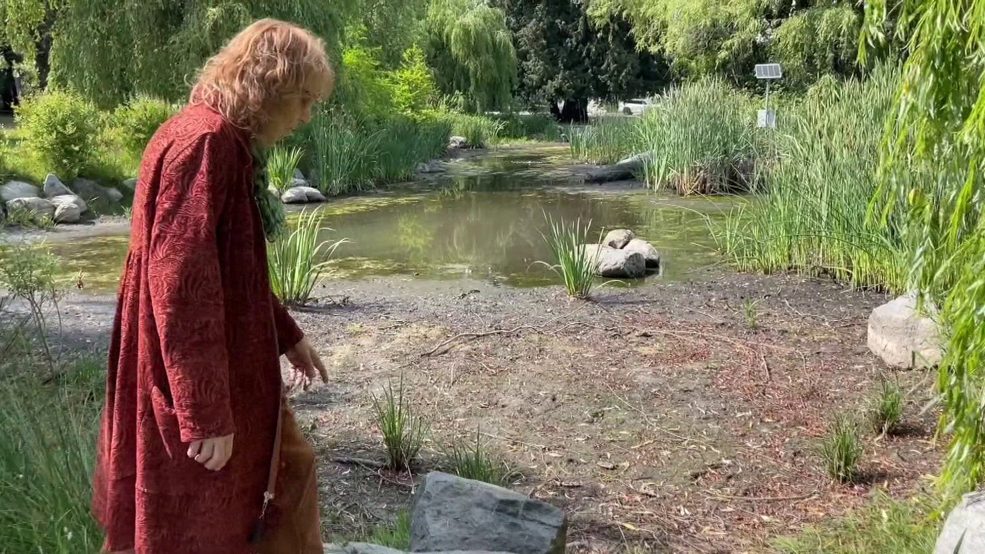 Vancouver woman stands in front of the pond in South Memorial Park.