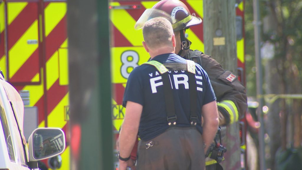 Vancouver Fire Rescue Services responded to a fire on East Hastings Street Saturday, July 8. (CityNews Image)