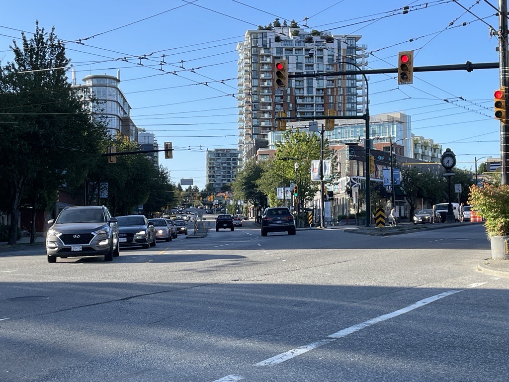 Main Street, 7th Avenue and Kingsway in Vancouver. 