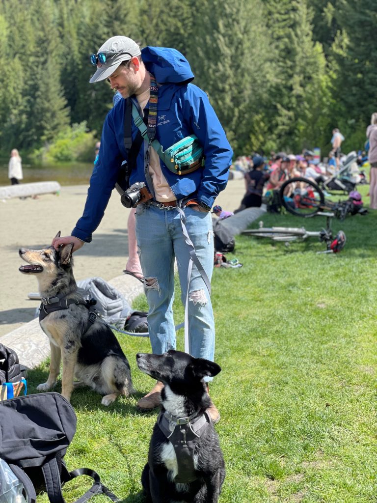 Two dogs owned by a man in North Vancouver.