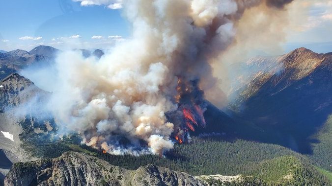 The Texas Creek wildfire, located about 27 kilometres south of Lillooet, on July 9, 2023