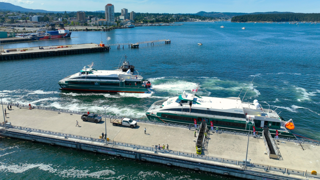 Hullo's two high-speed passenger ferries in Nanaimo