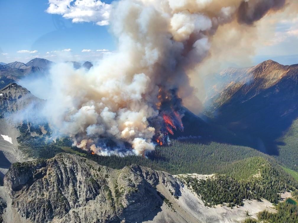 The Texas Creek wildfire, as shown in this handout image provided by BC Wildfire, located approximately 27 kilometres south of Lillooet