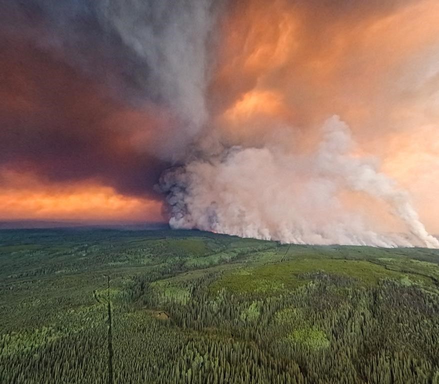 The Donnie Creek wildfire in an area between Fort Nelson and Fort St. John, B.C., in this undated handout photo provided by the BC Wildfire Service.