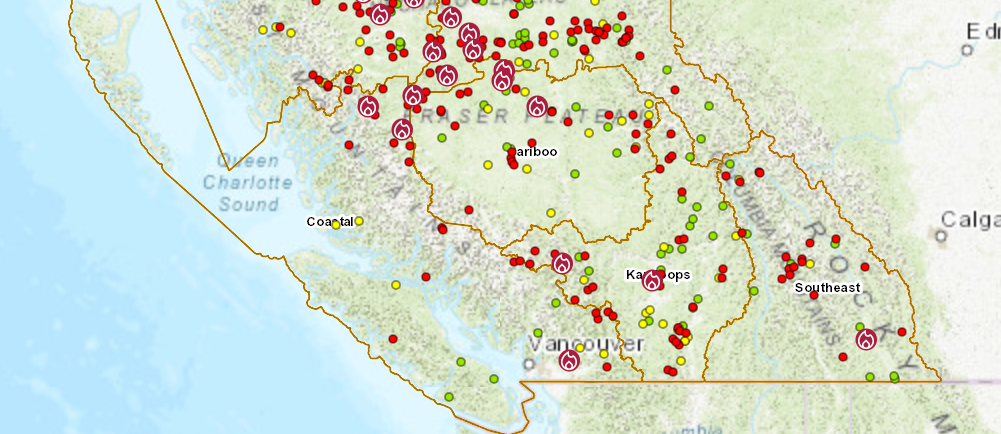 Some rain and cooler temperatures are in the forecast for Monday and Tuesday. (Courtesy B.C. Government)