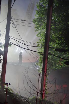 Dozens of people have been pushed out of their home after a serious fire at an apartment building in East Vancouver. (Supplied: Emelie Peacock)