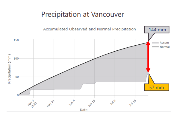 Vancouver's precipitation levels are 40 per cent of normal. (B.C. Government)