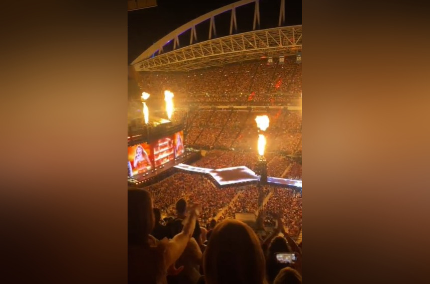 A photo taken during Taylor Swift's Eras Tour concert at Lumen Field in Seattle on July 23, 2023.