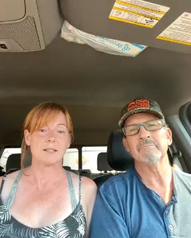 (Left to right) Crystal and Jeff Findlay, who lost their home and business in the McDougall Creek wildfire on Thursday. 