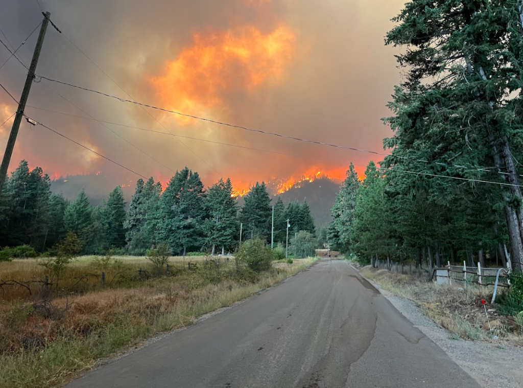 The McDougall Creek Wildfire as seen from Jeff and Crystal Findlay's property on Thursday, Aug. 17.