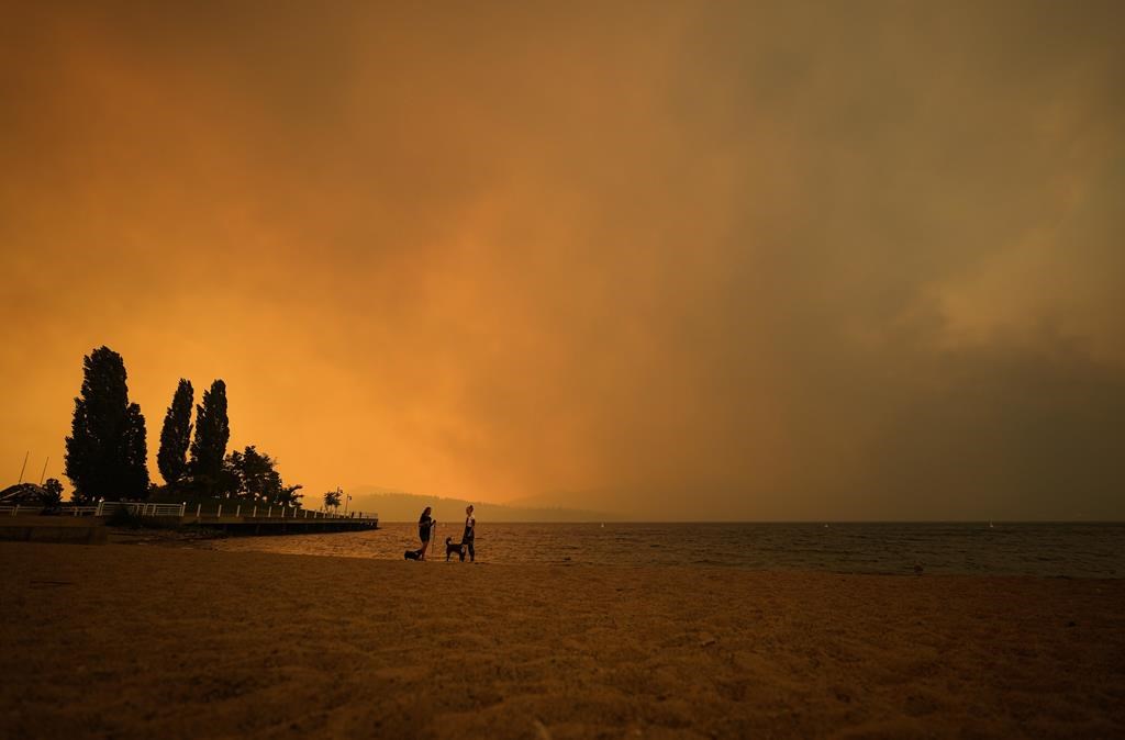 Smoke fills the air in Kelowna as a raging wildfire prompts evacuations.