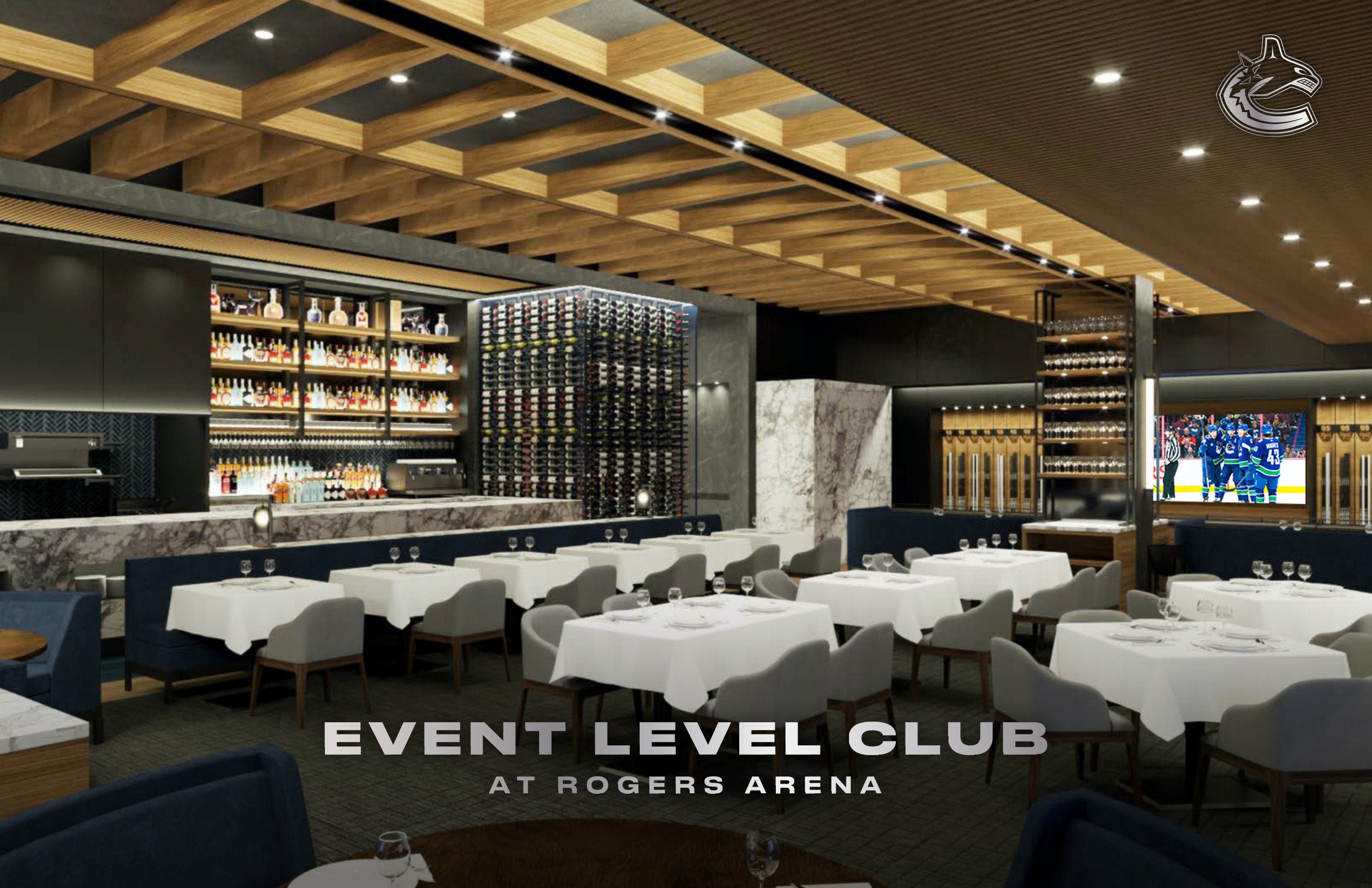 A rendering of a new VIP club that will be opening at Rogers Arena ahead of the upcoming Vancouver Canucks season. 