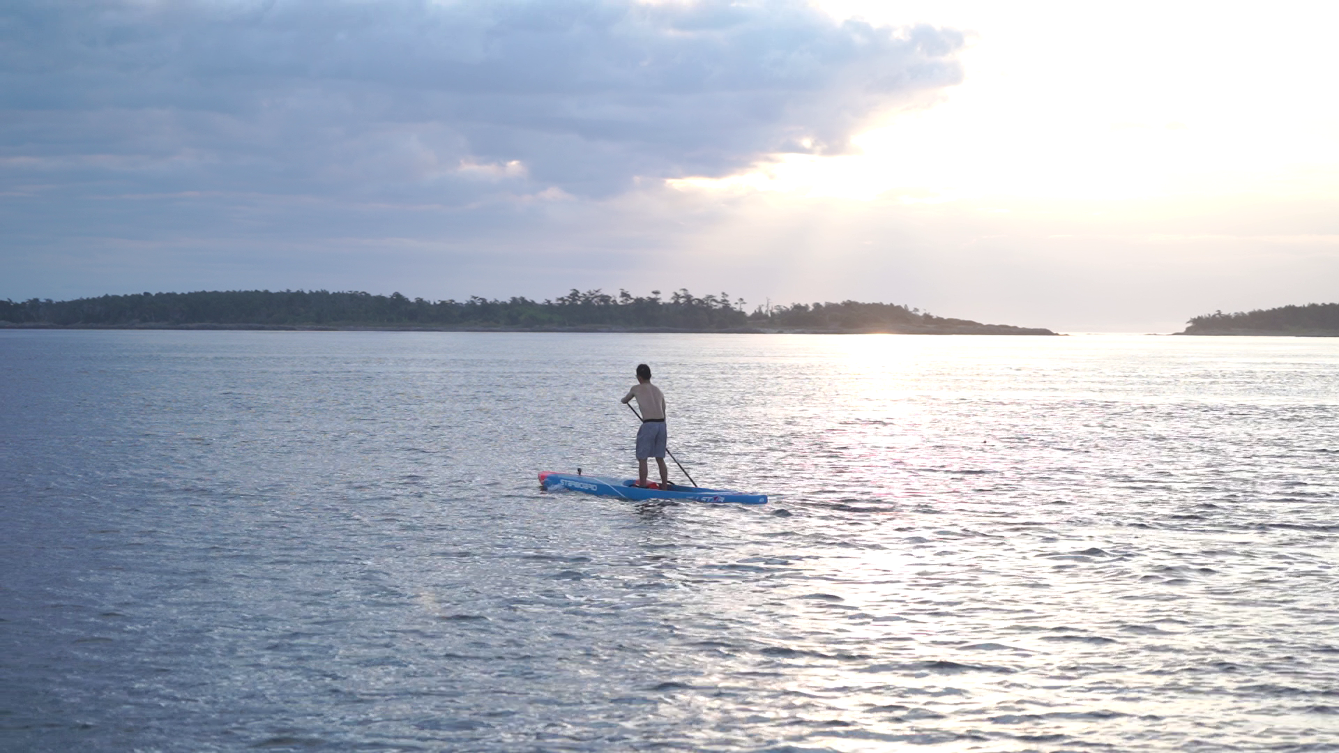A person on a paddle board.