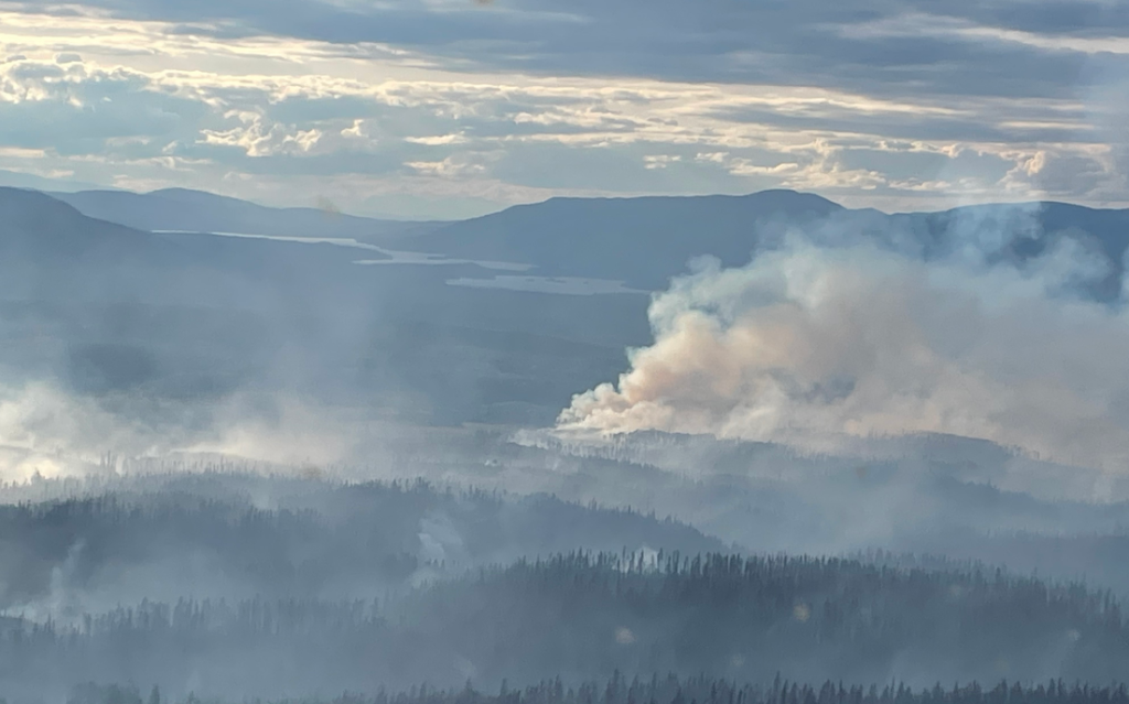 Smoke from the Whitefish Lake wildfire in the Prince George Fire Centre in B.C.