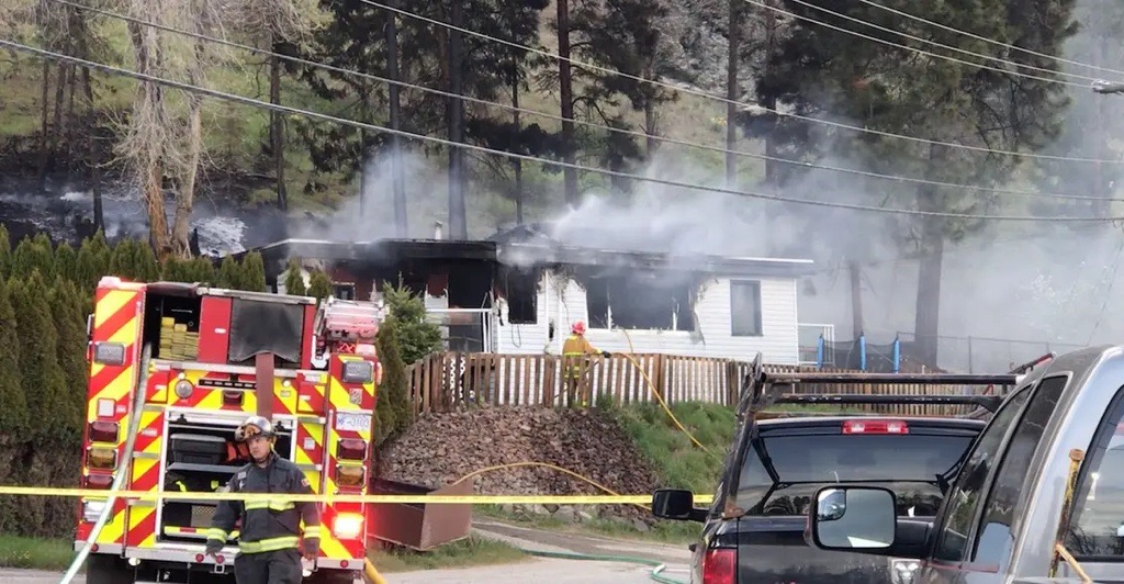 Patrick Lacey's home after an electrical fire in 2019