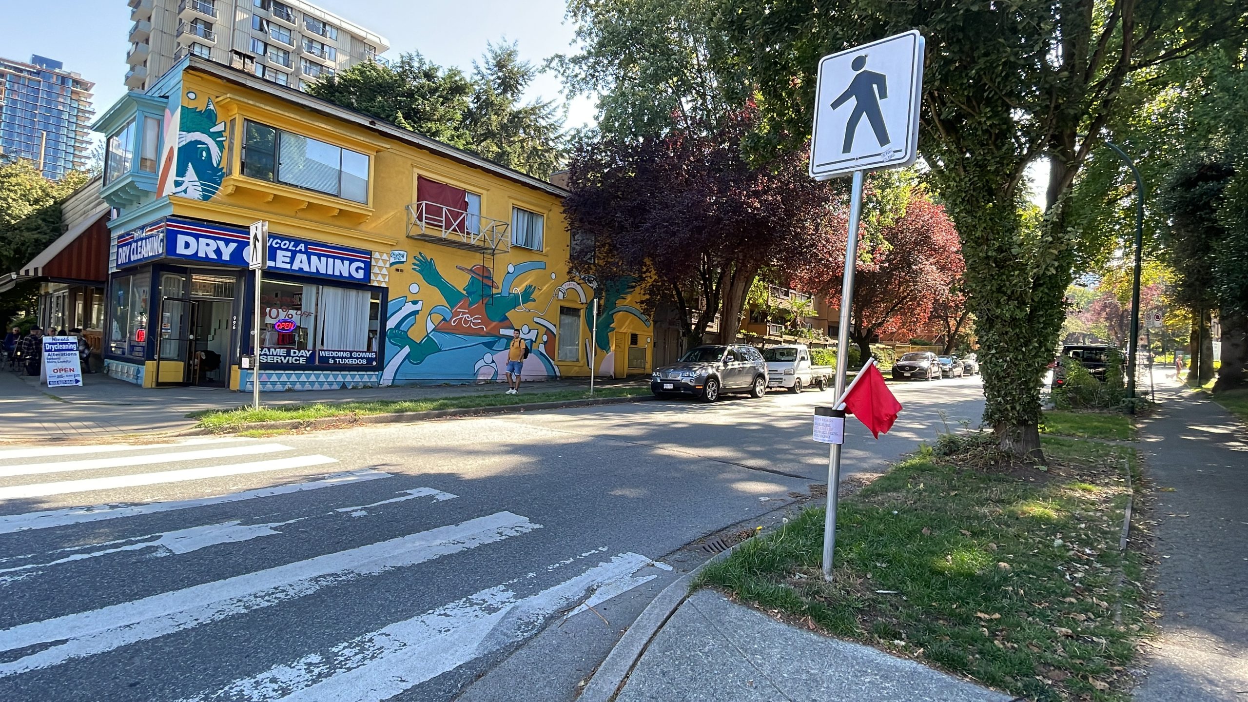 Vibrant Intersection in Downtown Vancouver