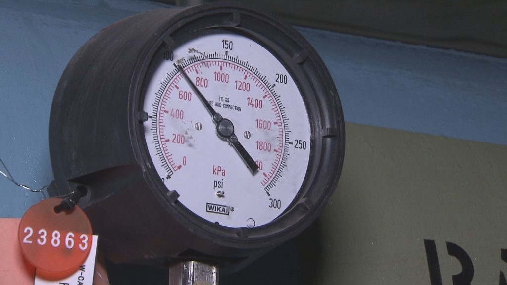 A pressure gauge at a Metro Vancouver Regional District facility.