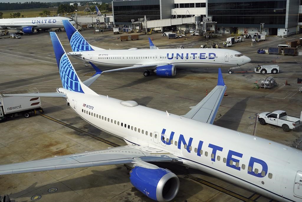 Two United Airlines planes.