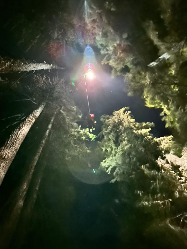 North Shore Rescue was called out Wednesday night after a hiker became stuck on a cliff edge on Mt Fromme. (North Shore Rescue)