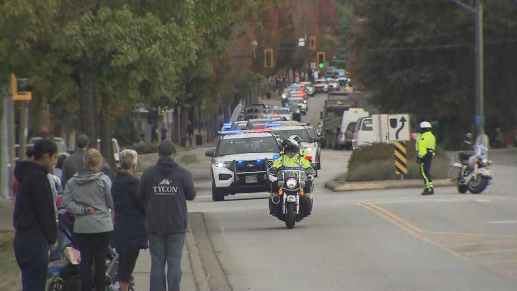 A funeral procession for RCMP Constable Rick O’Brien