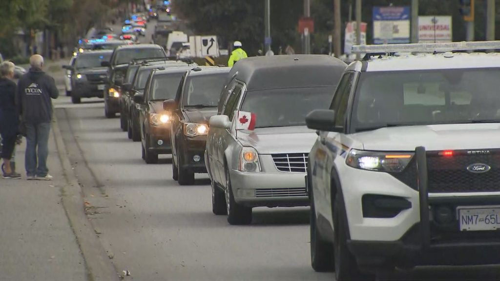 A funeral procession for RCMP Constable Rick O’Brien