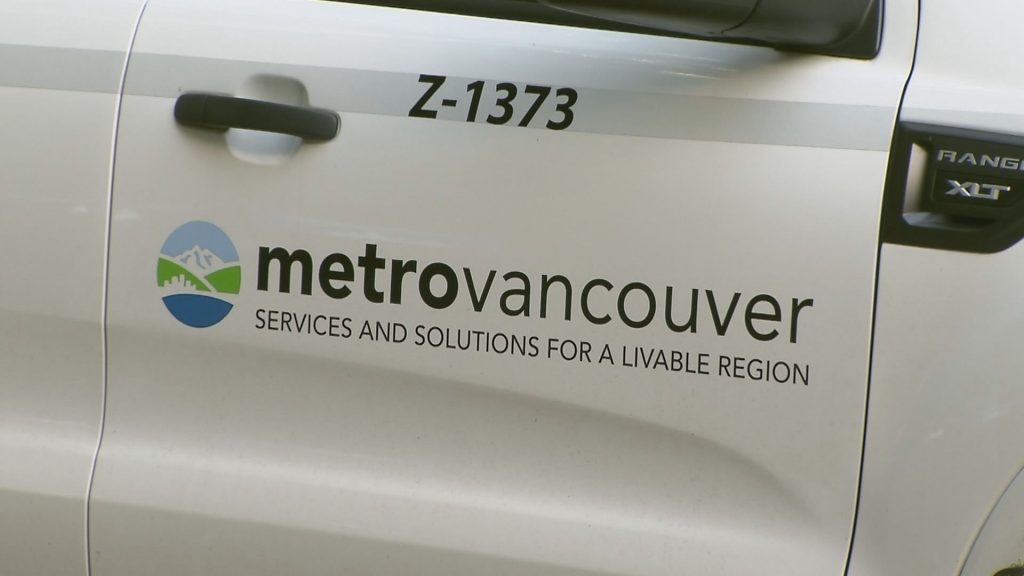 The Metro Vancouver Regional District logo is seen on the side of a vehicle