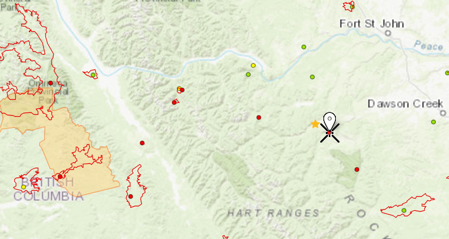 A new wildfire near Chetwynd has sparked this weekend. (BC Wildfire Service)