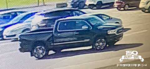 A black truck that dropped off a girl at College Heights Secondary School in Prince George.