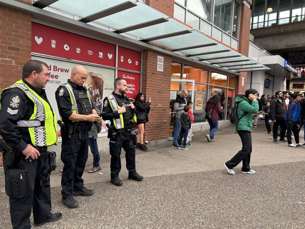 Hundreds of people participated in a pro-Palestinian rally in East Vancouver Friday evening, as the war in the Middle East enters its second week. (CityNews Image)