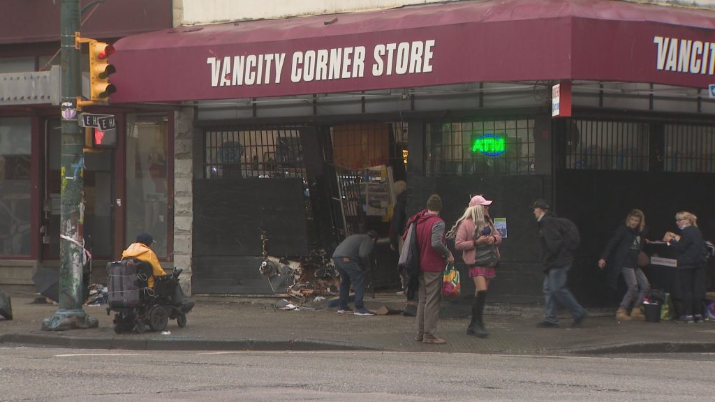 Cleanup underway following a fatal collision at East Hastings Street and Columbia Street