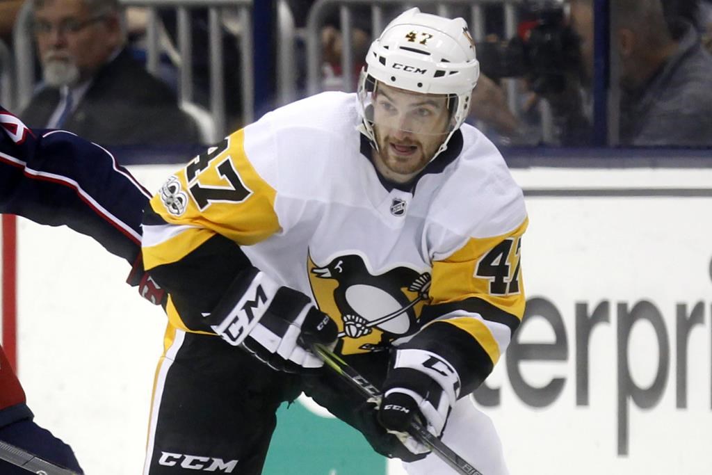 Adam Johnson when he played for the Pittsburgh Penguins