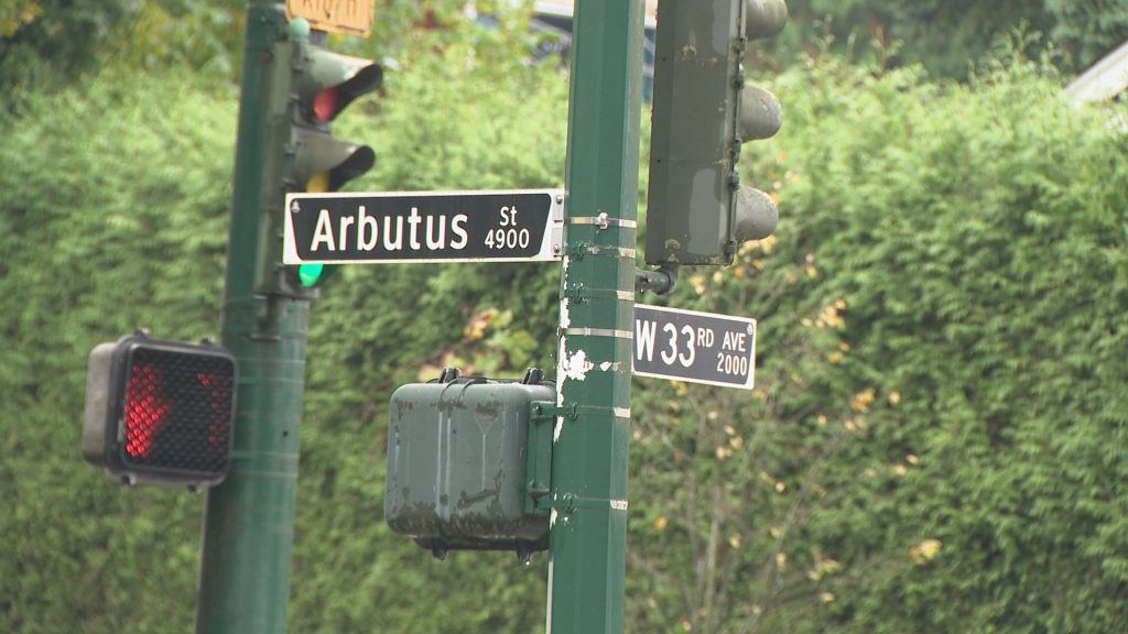 Arbutus Street and West 33rd Avenue in Vancouver.