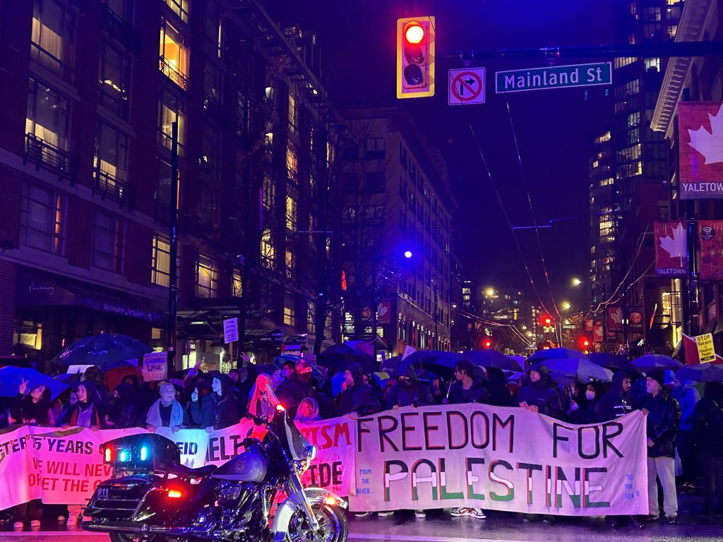 Pro-Palestinian demonstration in Vancouver.