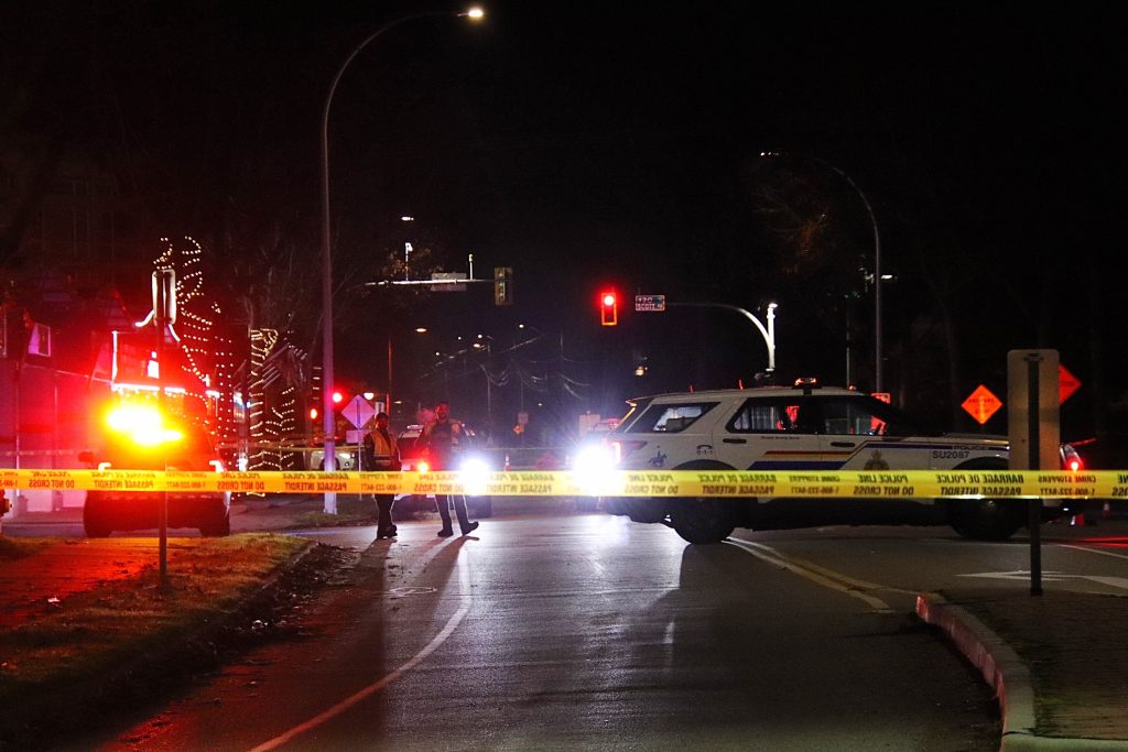 A fatal hit-and-run in SUrrey Wednesday night killed an 81-year-old man in the city's Strawberry Hills neighbourhood. (Credit: Shane MacKichan)