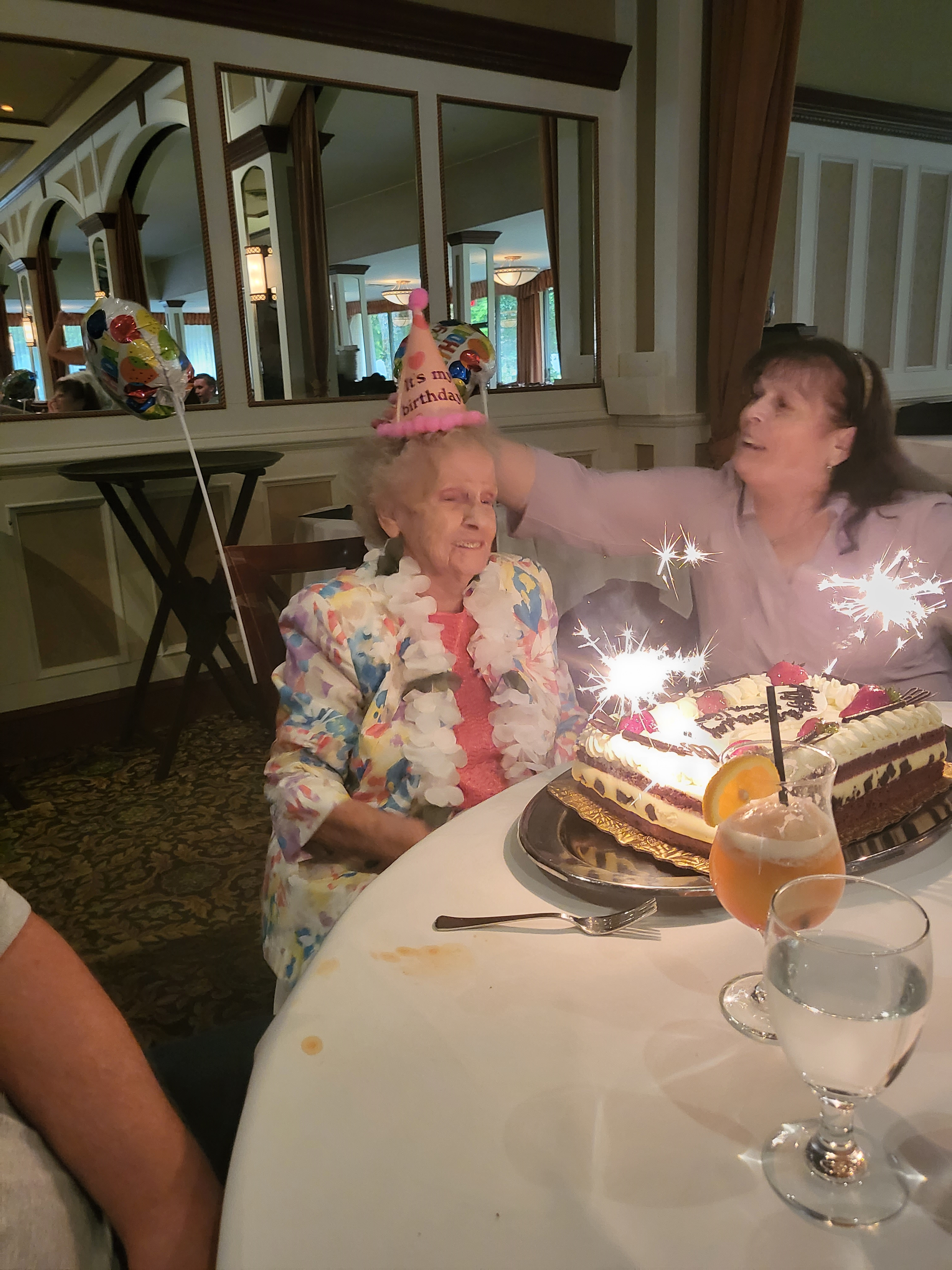 Beverley Redmond at her birthday celebration this year. Beverley was forced to stay in a hospital hallway for nearly a week before being transferred to a bed. (Courtesy Diana Brown)