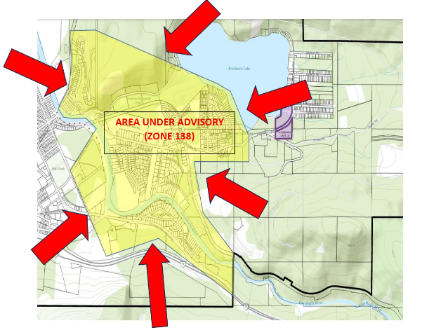 This map outlines the affected areas of a boil water advisory issued by the District of Hope on Nov. 17, 2023