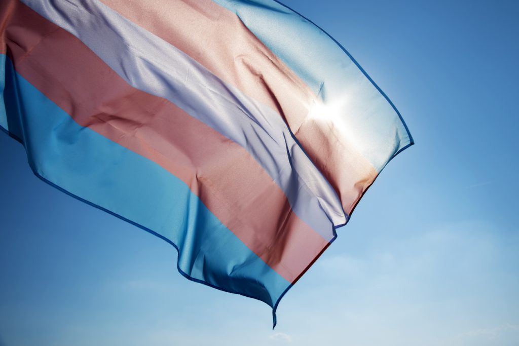 A transgender flag.
