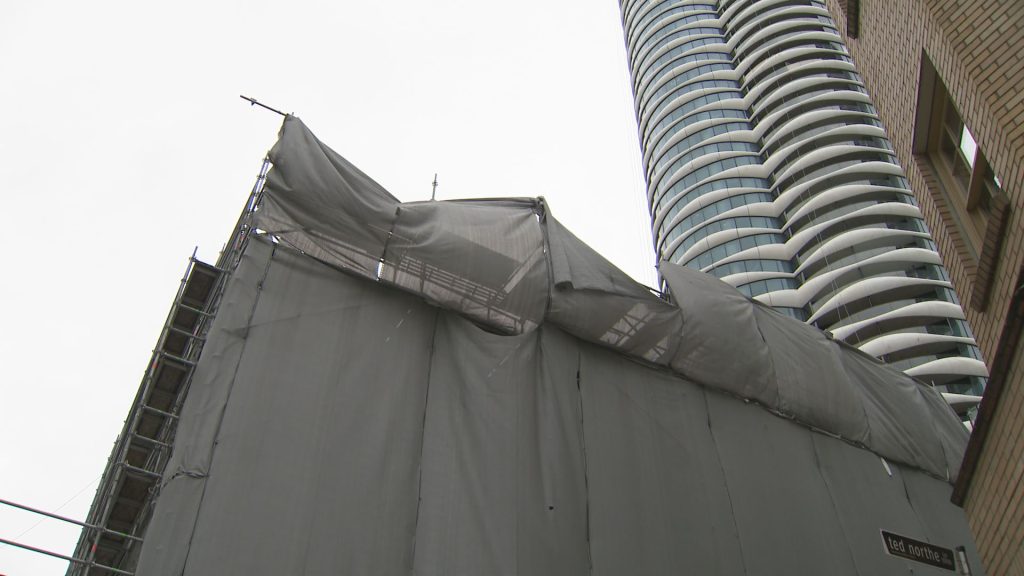 Vancouver Fire Rescue crews respond to a scaffolding collapse