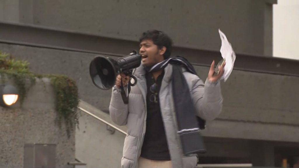 SFU students protest on Wednesday November 22,