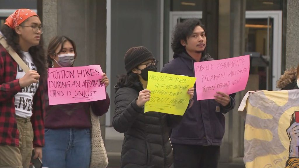 SFU students protest on Wednesday November 22,