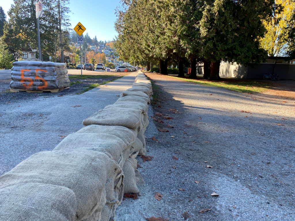 The City of Vancouver is preparing for winter storms by placing sandbags along some of its beaches as more king tides are expected in the coming months.